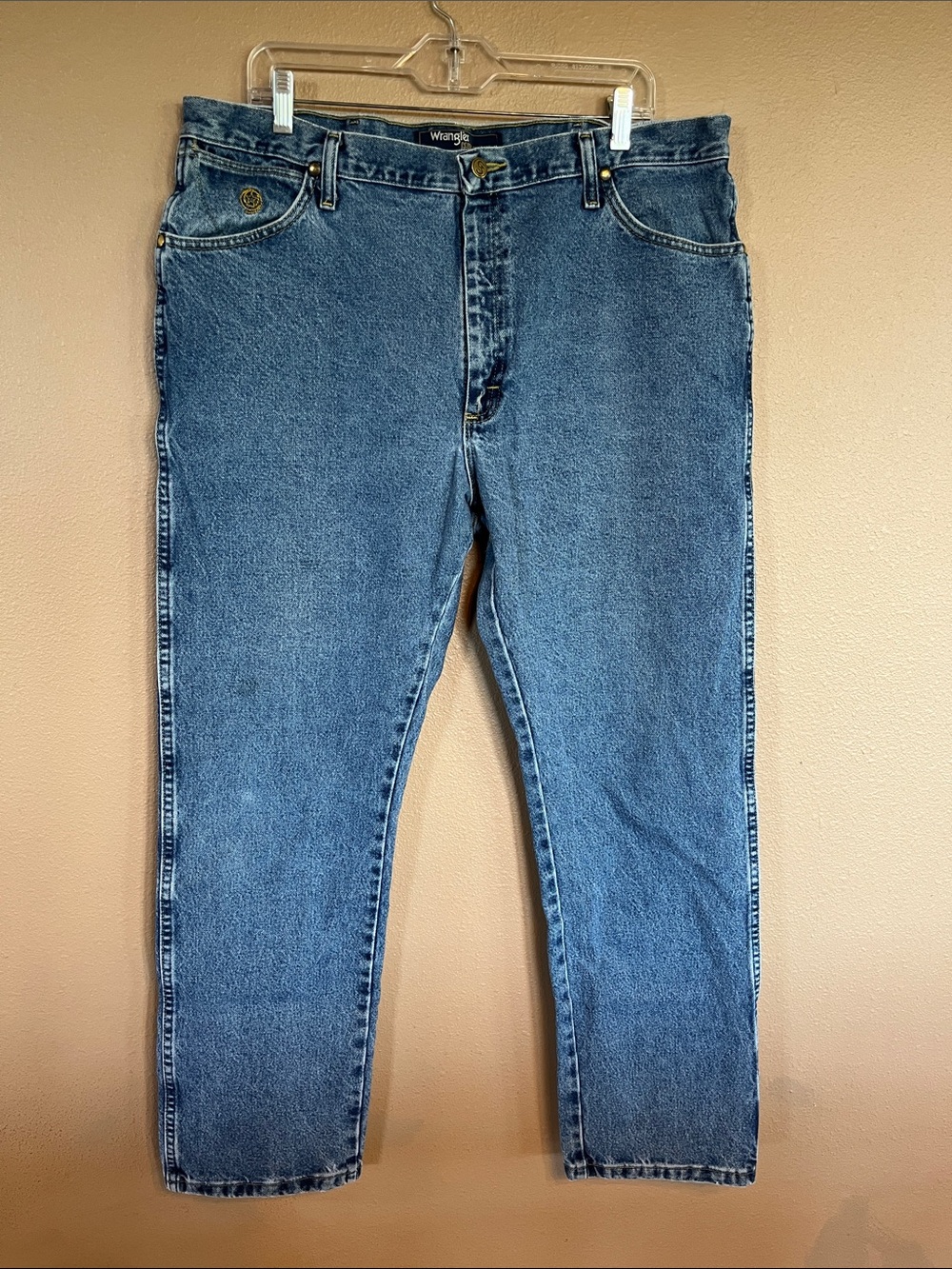 Wrangler George Straight Collection Straight-Leg Medium Blue Denim Jeans